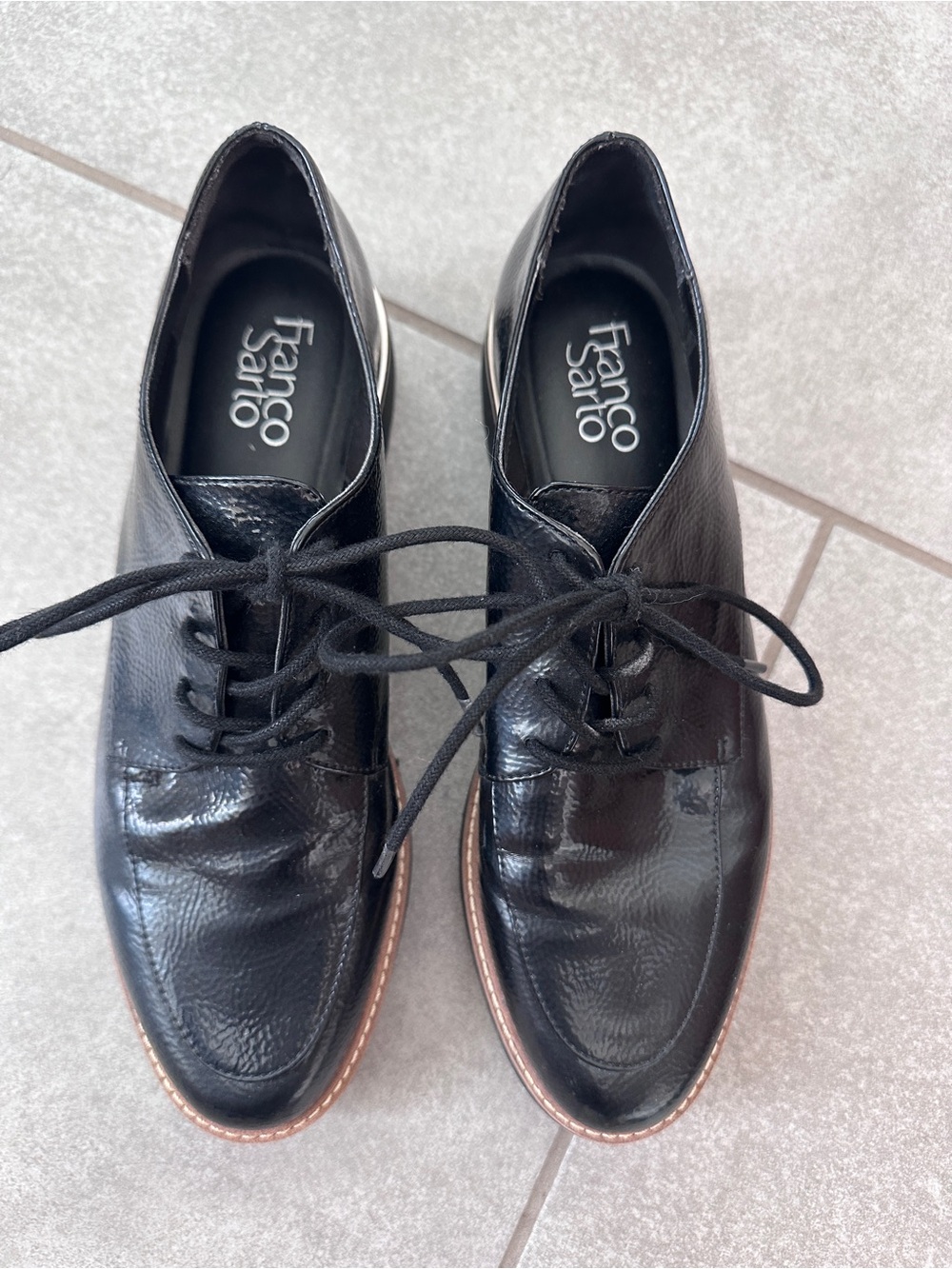 Franco Sarto women’s Black Leather Lace-Up Dress Shoes